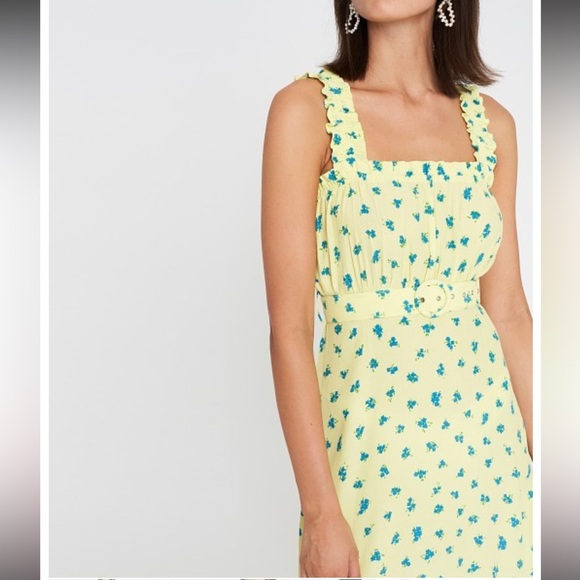 Faithfull the Brand Luda Lemon Mini Dress - Picture 3 of 6